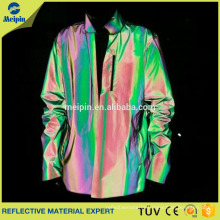 new arrival rainbow reflective fabric for fashion clothing or jacket